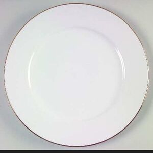 Gibson White Dinner Plate with Gold Accent
